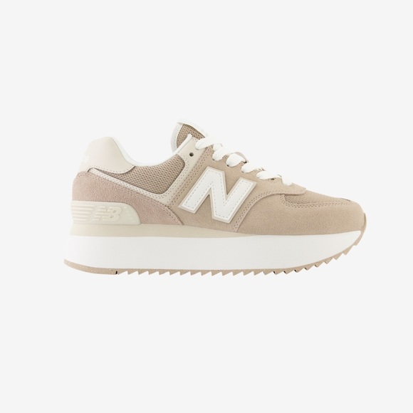 New Balance Womens 574 Stacked Platform Driftwood WL574ZSM - Picture 2 of 6